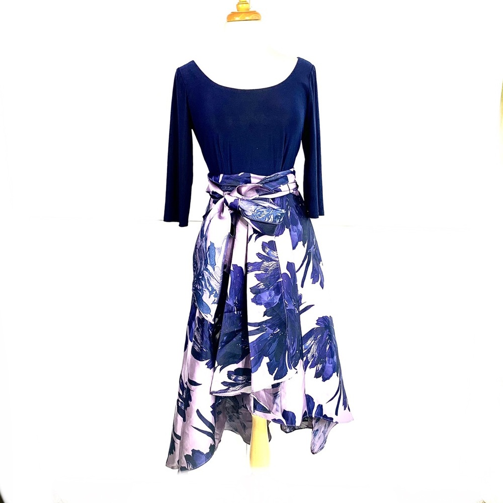 R&M Richards Duchess Twill Hi/Lo Dress